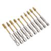 10PCS   Burr Set 1Celsius4 Inch Shank Ti Plated Tungsten Steel Double Cut Burr Bits for Metal Wood Stone Grinding Deburring Carving