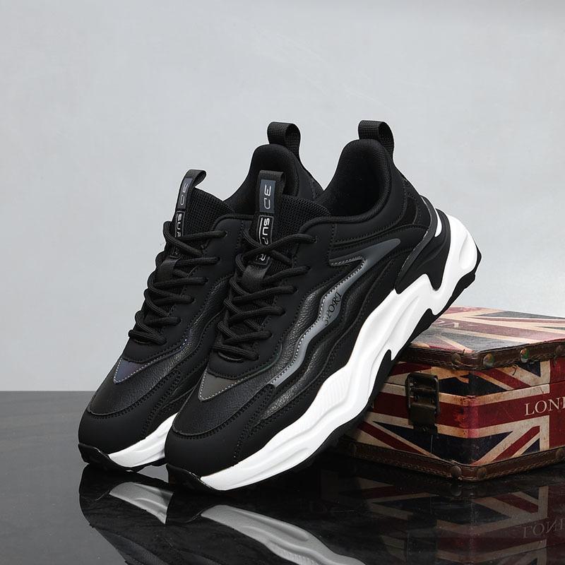 Scarpe da ginnastica con plateau primavera nuove nere casual scarpe ins rialzo dad shoes scarpe alla moda