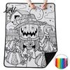 Cozy Couch Blanket with Markers Halloween DIY Coloring 24 Markers Color Your Own Throw Soft Velvet Arts And Crafts Blanket Ghost Pumpkin Patterns