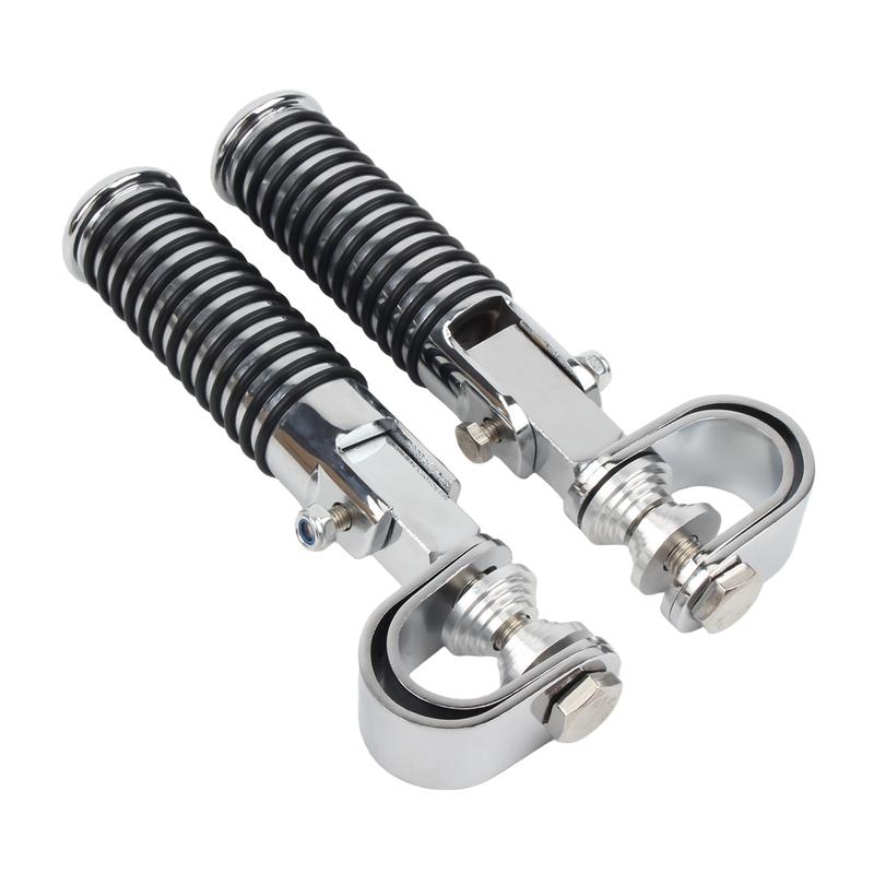 Motorcycle Highway Foot Pegs 1" 1-1/4" Engine Guard Clamp Footrest Pedal Universal For Harley Touring Softail Sportster XL Dyna