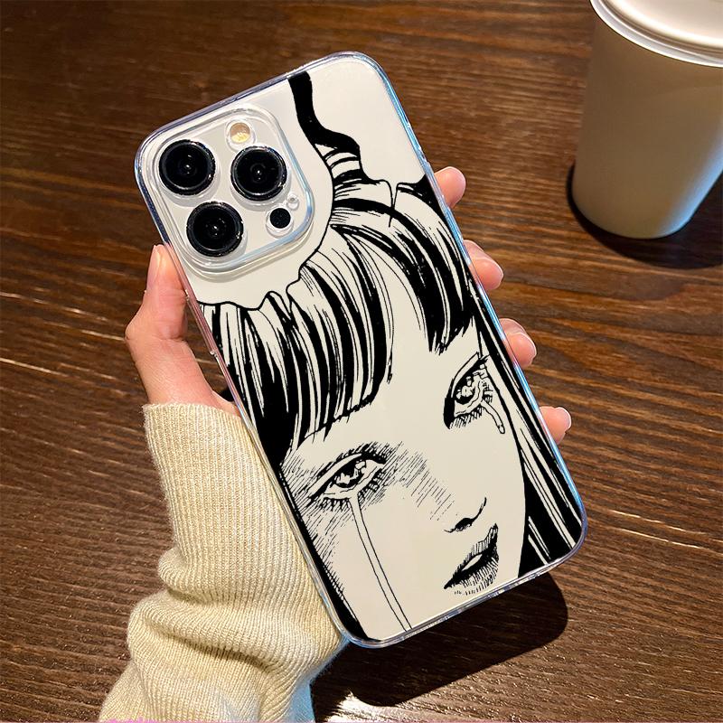 Tomie cool comics girl pattern design Phone Case Transparent Phone Case For iPhone 16 15 14 13 12 11 Pro Max XR Plus