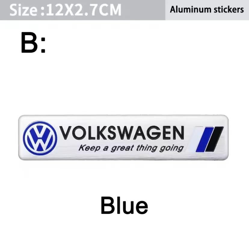 Volkswagen Series Aluminum Badge Car Body Stickers Decals For VW GTI Polo Golf Passat Tiguan Arteon Taigo Caddy Jetta CC Hub Cap