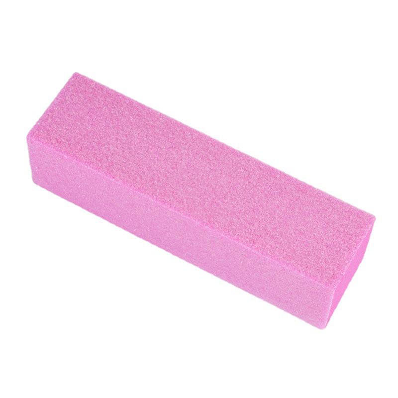 Pink Tofu Nail Buffer: Four-Sided High-Quality Sponge Block for Polishing, Buffing, and Filing.