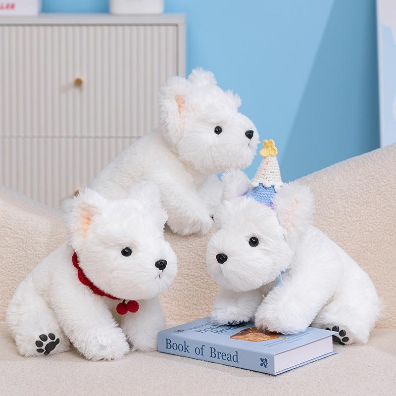 Doll Tribe Cute West Highland Doll Plush Simulation Doll Children's Soothing Doll Birthday Gift