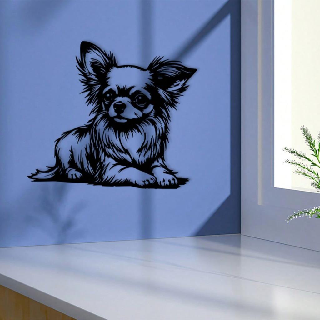 Vintage Metal Poodle Decor Statue Ornament