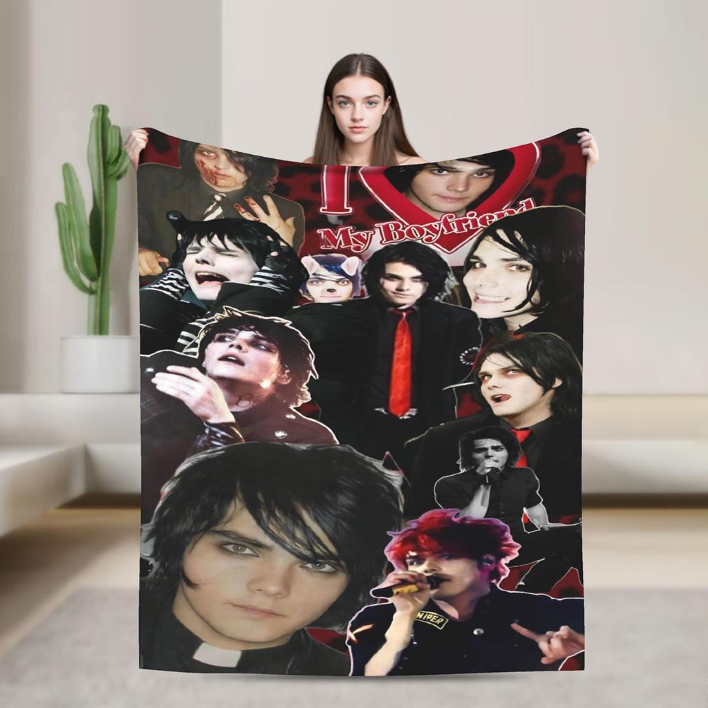 G-Gerard Way MCR Blanket Quality Warm Soft  Throw Blanket Winter Students Living Room Street Trend Bedspread