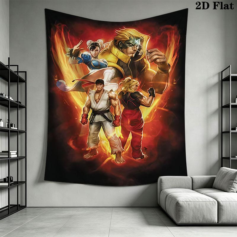 Street Fighter IV Wall Hanging Printed Fabric Blanket Decorative Tapestries for Bedroom Living Room Home Decor