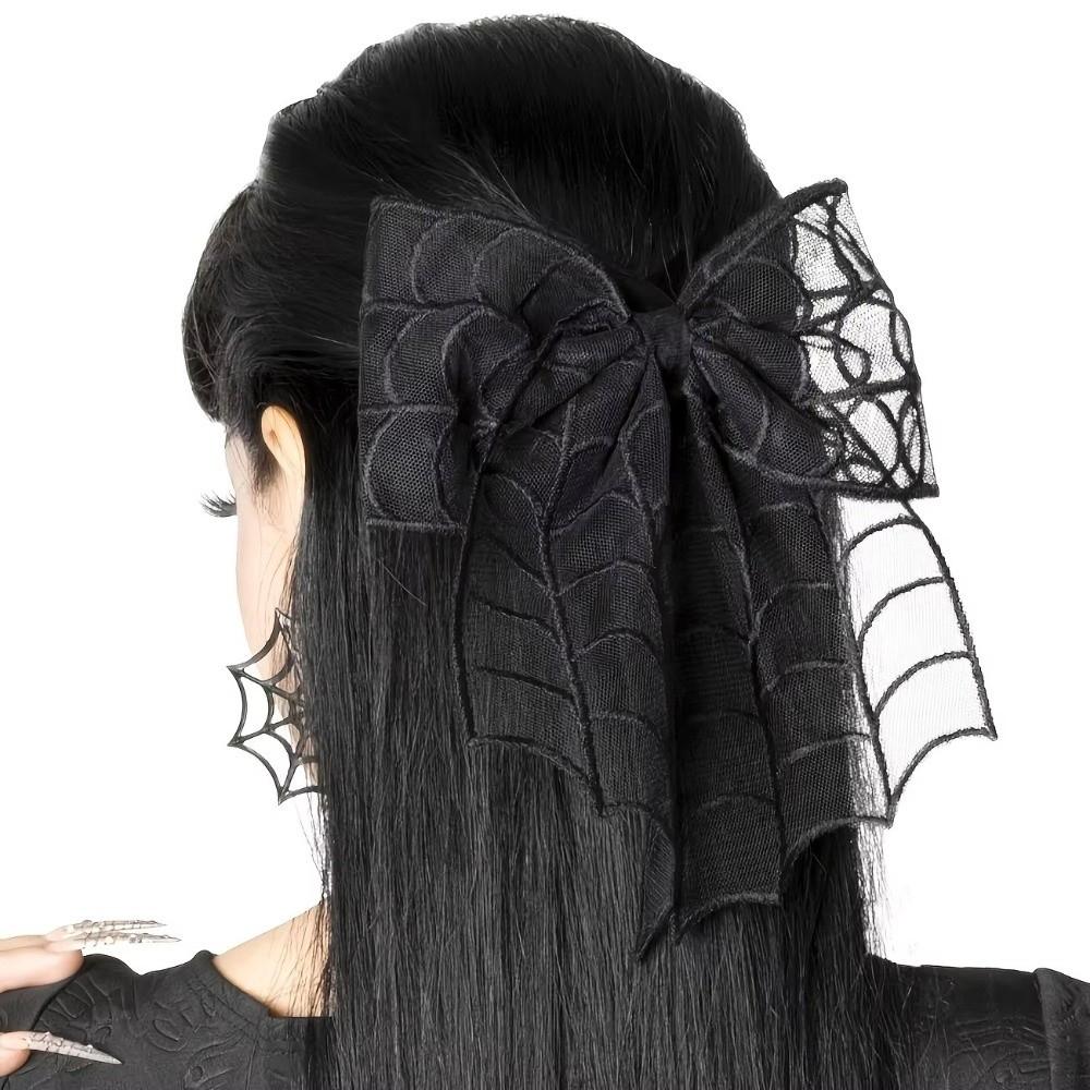 Bat Embroidery Halloween Hairpins Lace Tulle Veil Bow Hair Clips New Hair Clips Hair Accessories