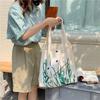 Japanse kamille print schoudertas eenvoudige meisjes student schattige tote bag grote capaciteit canvas tas