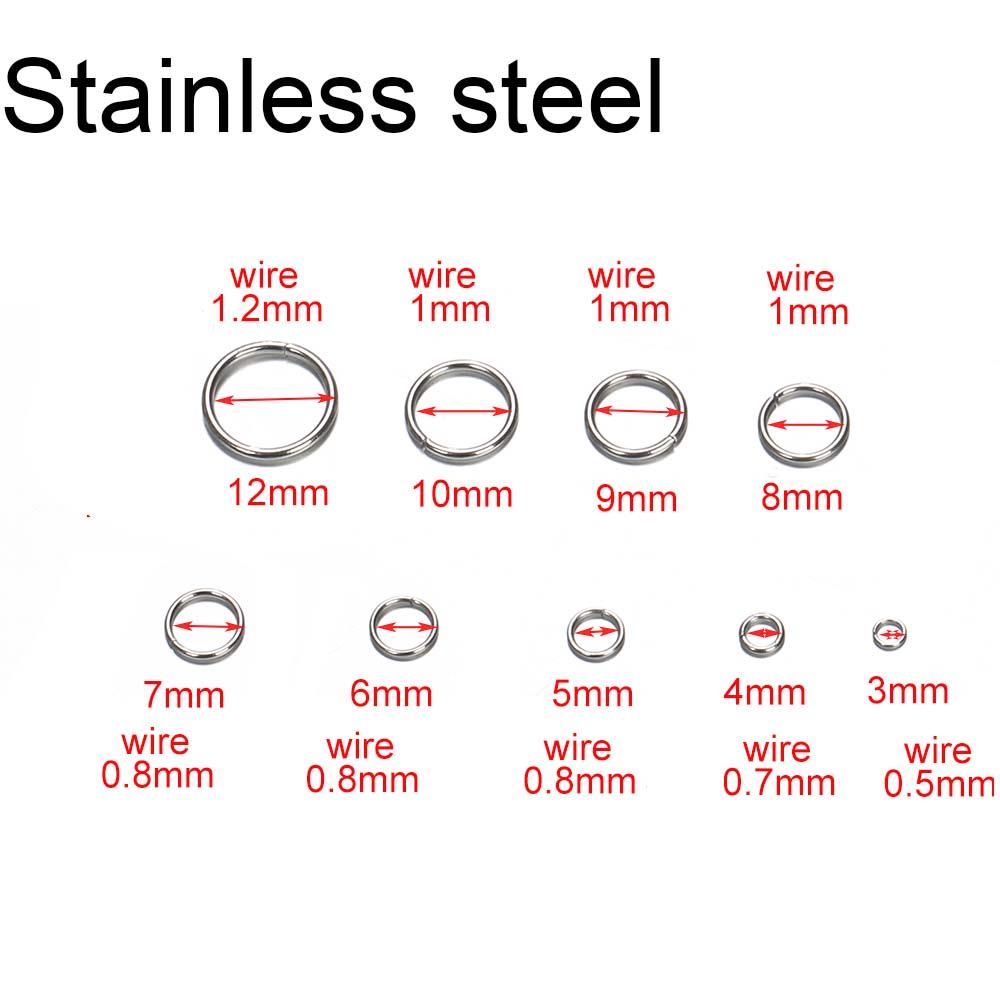 200pcs/lot 3-12mm Iron Jump Rings Split Rings Connectors Stainless steel DIY Jewelry Finding Making Accessories Wholesale Supply