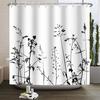 Watercolor Floral Shower Curtain Sage Green White Flower Bath Curtain For Bathroom Modern Minimalist Waterproof With 12 Hooks