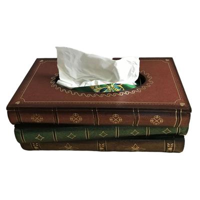 Vintage Box Shaped Home Car Tissue Box Storage Case Curved Patterns Paper Holder