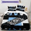 City Football Club Printed Pattern Duvet Cover Set – Includes 1 Duvet Cover and 2 Matching Pillowcases Bedroom Decor Christmas Gifts