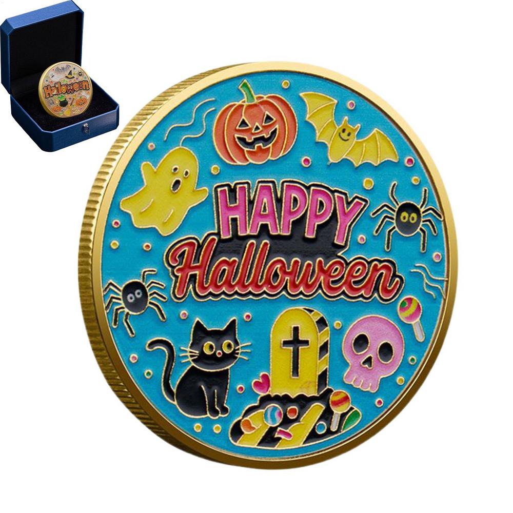 Halloween Memorial Coin Halloween Pumpkin Souvenir Coin Collectible Seasonal Festive Decor Party Favors Souvenir For Men Women