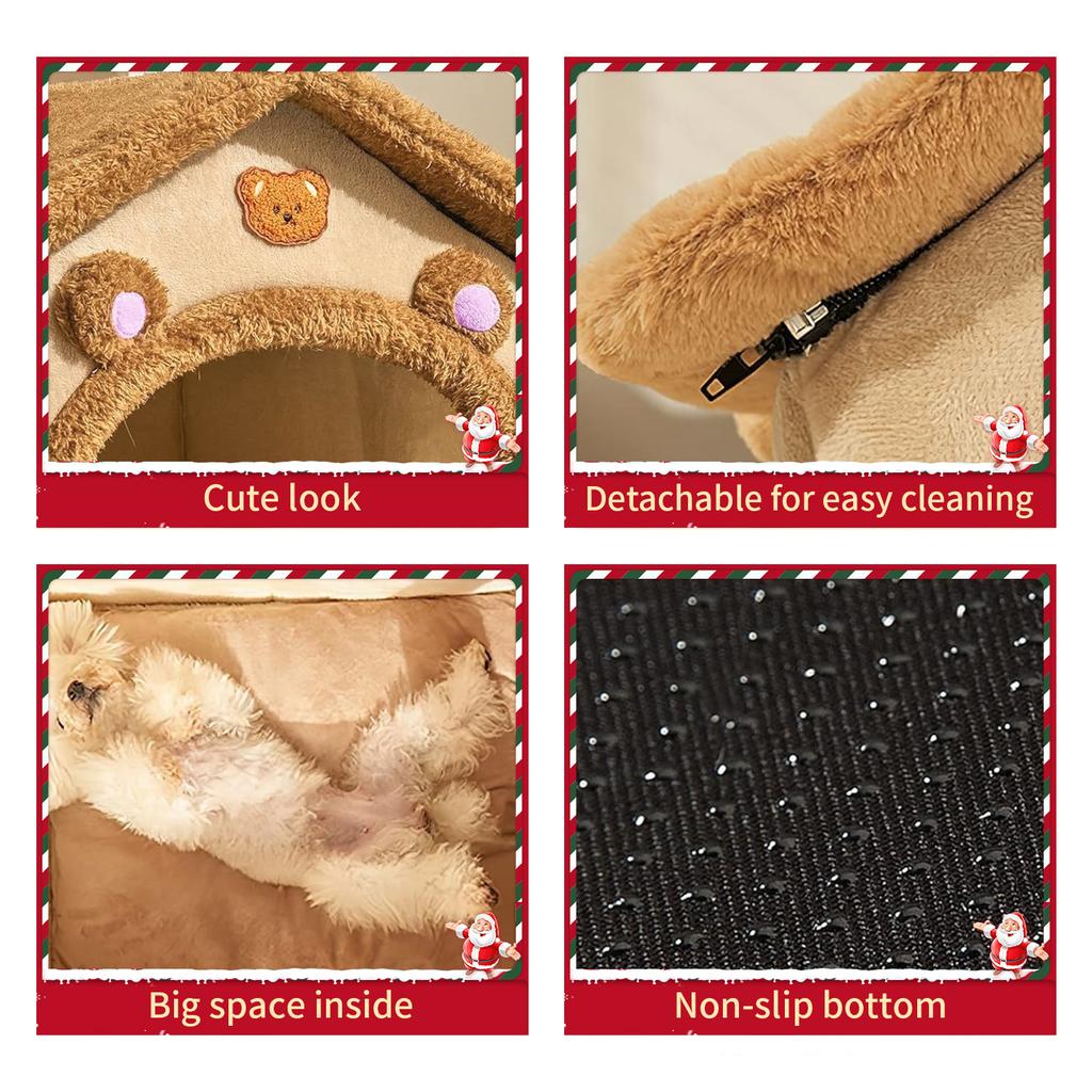 Pet Bed For Cats And Dogs - Cozy Indoor Pet Shelter With Soft Cushion, Stylish Design, Durable And Easy To Clean Winter