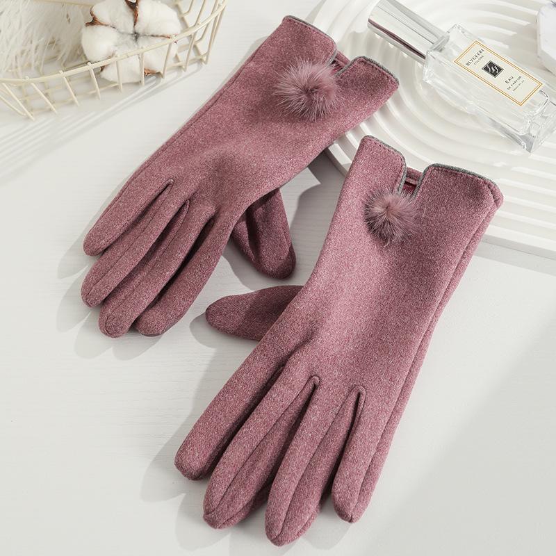 Warm Gloves Three-Line Cycling Rabbit Velvet Men'S And Women'S Fashion Cold-Proof Touch Screen Velvet Outdoor Autumn And Winter Gloves