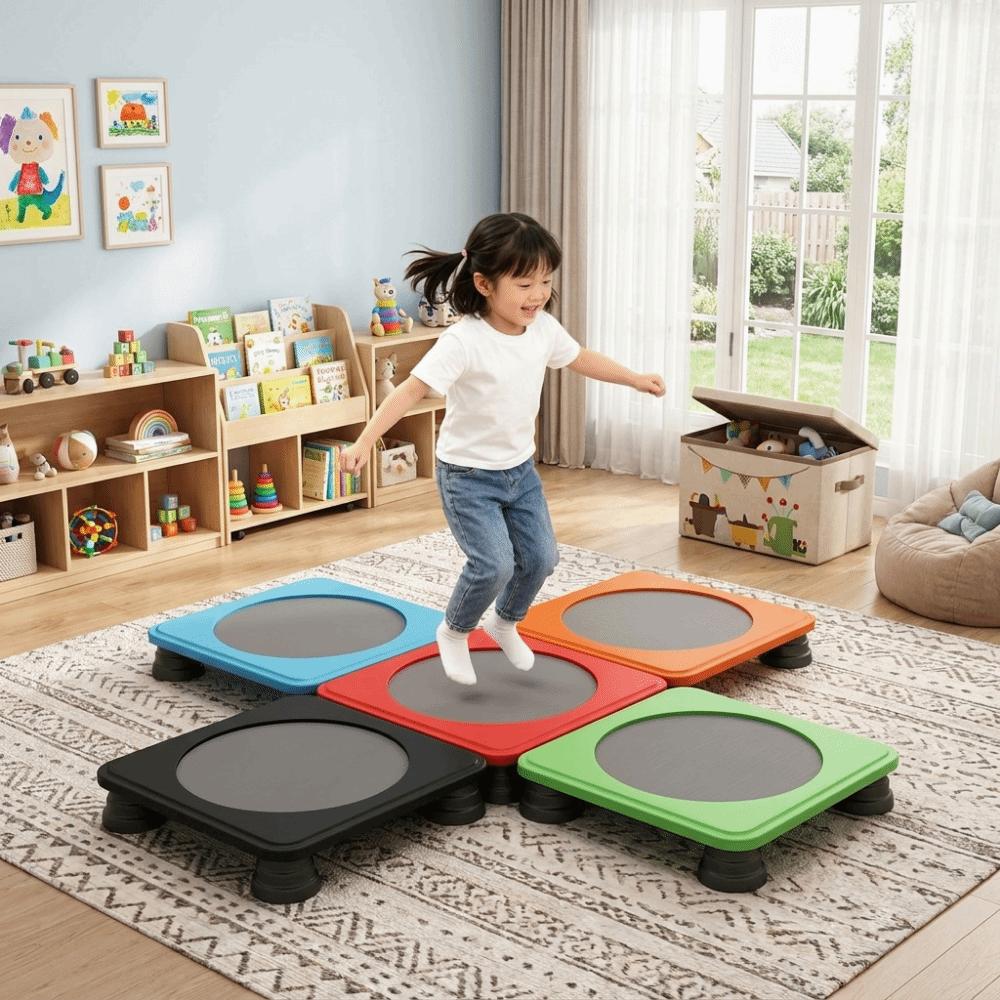Estrutura Segura Trampolim Fitness Infantil Trampolim Durável para Interior Tapete Elástico Exercício E Diversão