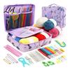Häkelnadeln Set mit ergonomischen Griffen 59 Stück/Set Werkzeug-Set, Garnzubehör Bastelgeschenke für Liebhaber Aufbewahrungstasche, Kompletter Werkzeugsatz für Anfänger,