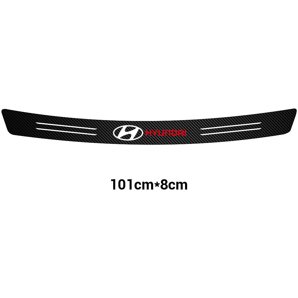 Car Carbon Fiber Trunk Load Edge Badge Decoration Stickers For Hyundai I20 I30 Kona Tucson Sonata Elantra Veloster Santa Fe ix20 HH51