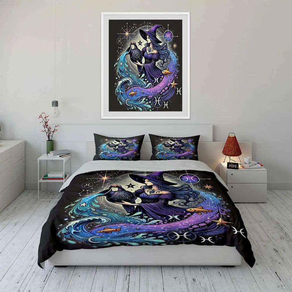 Mystical Astrology Art Set Soft Comfortable Duvet Cover Bedding Set Included 1*Duvet Cover & 2*Pillowcases Gift