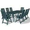 Day and Night - Day and Night Garden Dining Set 9 Pieces Green Plastic