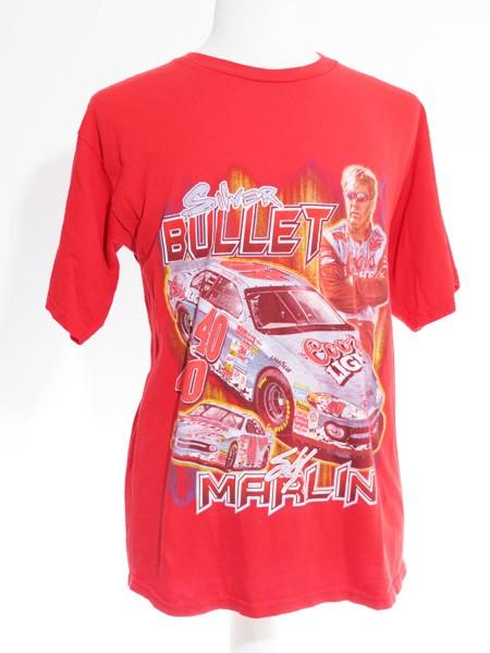 Sterling Marlin Silver Bullet NASCAR reprinted red T-Shirt QT3532 S