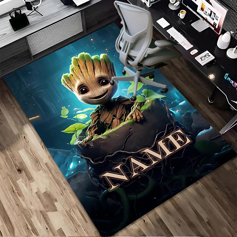 Personalized Name Superhero Power Living Room Non-Slip Area Rug Soft Carpet for Bedroom Playroom Sofa Office Home Decor Doormat