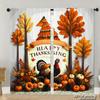 Piece Set High Definition Digital Printed Curtainsthanksgiving Autumn Colors Leaves Turkey Pumpkins Decorative Elementshome Curtain Polyester