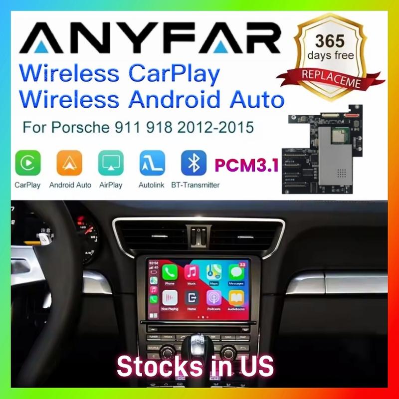 ANYFAR Wireless CarPlay Android auto For Panamera Cayenne Macan Cayma 911 918 PCM 3.1 Support Mirror Link AirPlay Camera