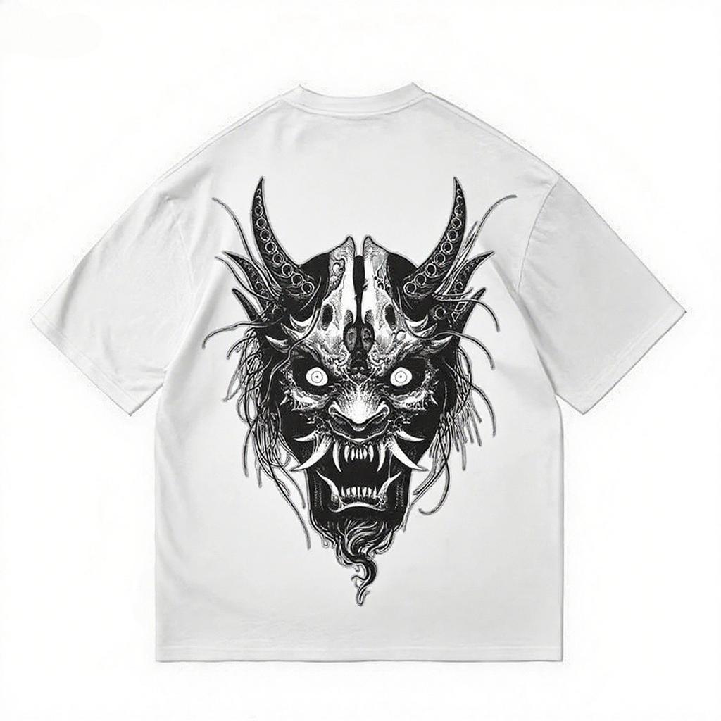 2025 American Devil Style Printed Short-sleeved Summer Casual Fashion Top Crew Neck Cotton Cool Breathable T-shirt
