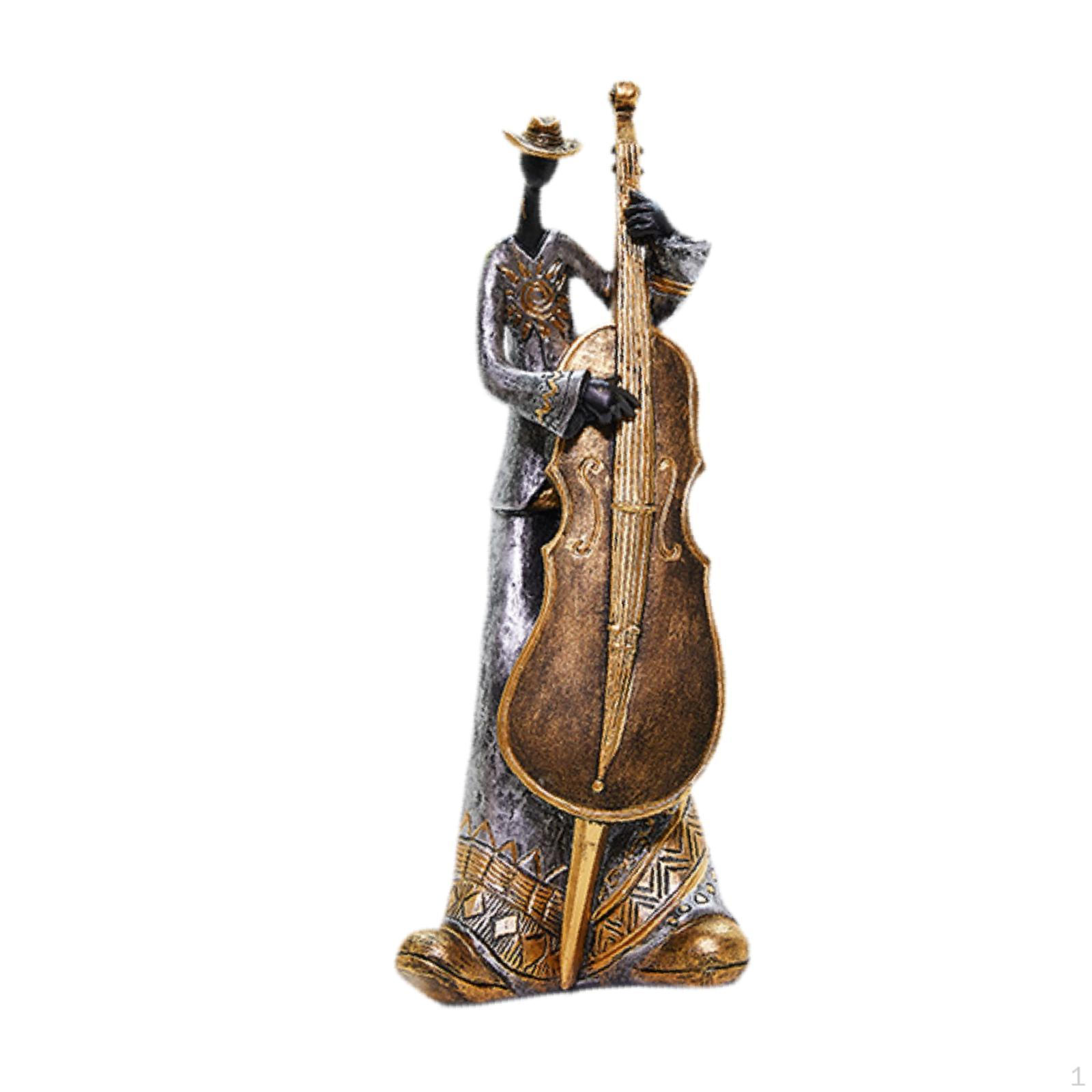 

Статуя музыканта, скульптура из смолы, подарок на день рождения, общежитие, ремесла, настольная фигура, музыкальное художественное украшение Guitar 12x7x28cm