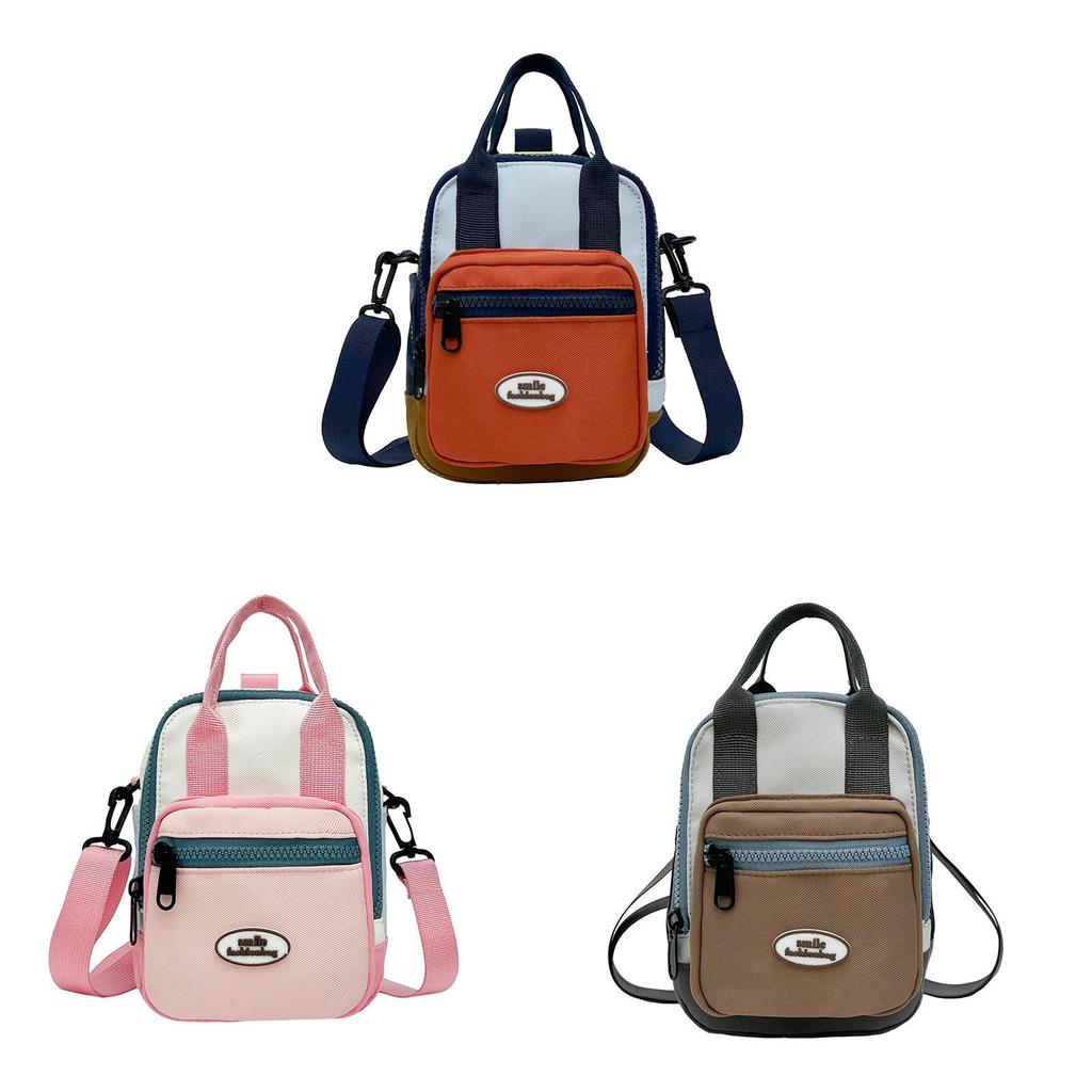Nylon Mini Crossbody Bag With Colorblocked Design For Casual Outings And Street Style