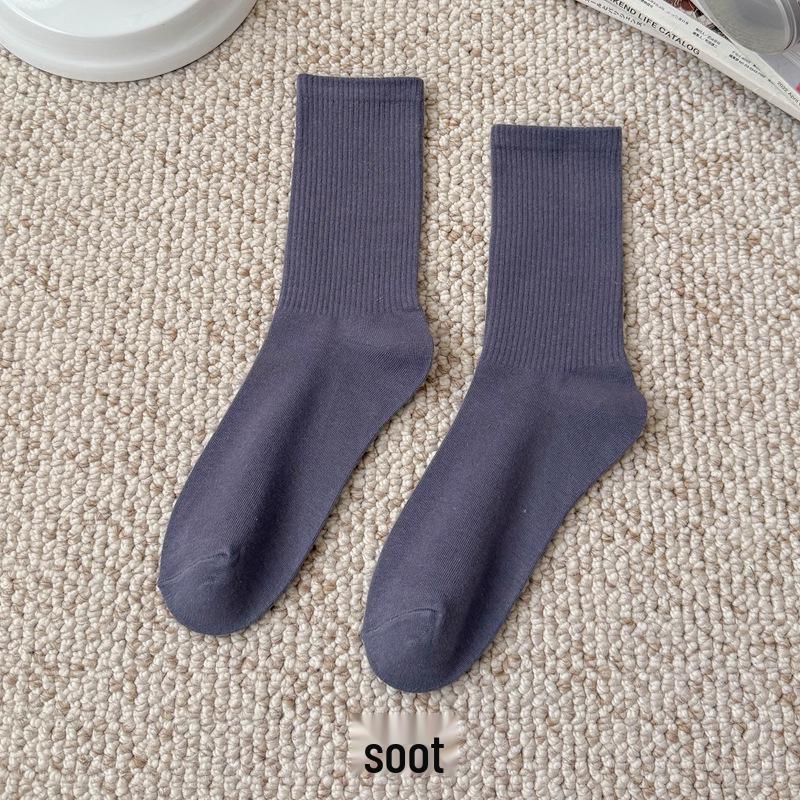 Bunte Damen Kniehohe Candy Color Scrunch Socken - Trendy, Ganzjährig, Mittelhoher Schaft, Einfache Tanz Baumwollsocken