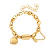 Elegantní Titanová Ocelová Pár Bracelet Srdce - Unisex, Luxusní Design, Univerzální a Stylový