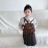 Zaino Retro con Stampa Leopardo e Color Block per Ragazze con Spallacci Curvati Adatto per Scuola e Viaggio