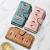 Grandma Style Santa Claus Decorative Print Long Wallet Multifunctional Portable Snap Button Coin Purse Unisex Perfect Birthday Holiday Gift for