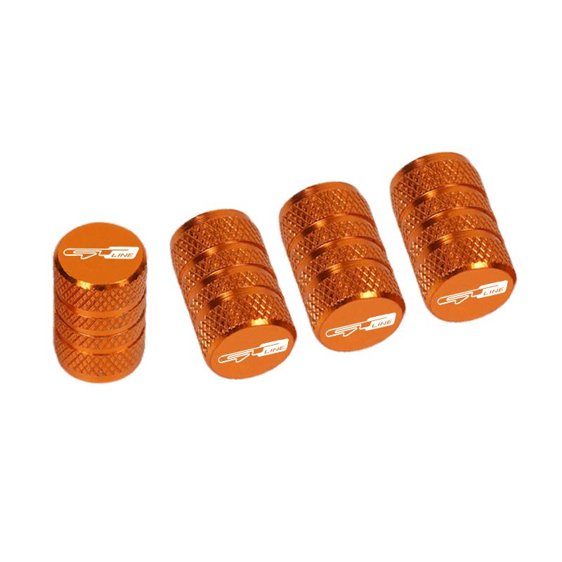 AANC1 4pcs Car CNC Aluminum Tire Valve Air Port Stem Cover Caps For Kia GT Line Sportage Ceed Picanto K5 K3 Stonic Accessories