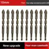 4-Blade Saw Tooth Eccentric Drill Bit for Wood/Metal/Concrete,High-Speed Steel,Heat-Resistant,Professional Rotary Tool Accessory