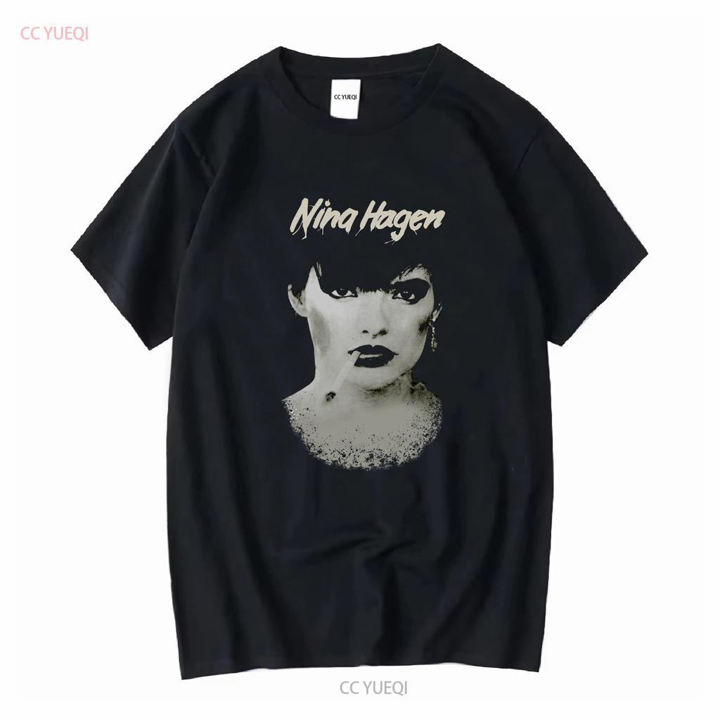 Nina Hagen Smoking Unisex T Shirt Black All Sizes S4xl Zz1237 Long Sleeves Vintage Washed Comfortable Top For Everyday Wear