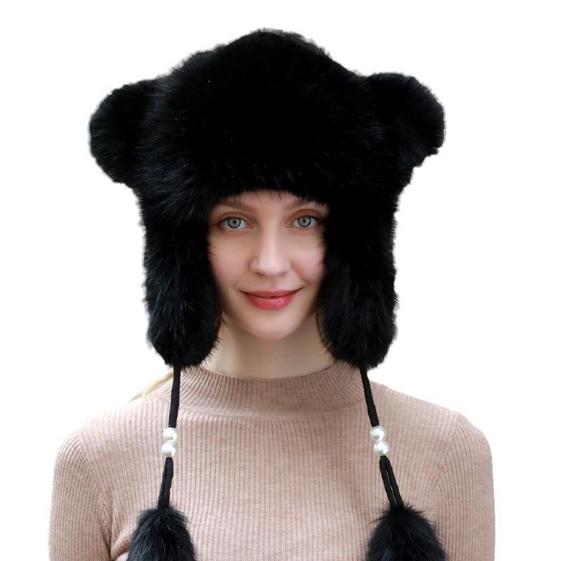 New Hat for Women In Autumn and Winter Northeast Big Head Wielding Lei Feng Hat Outdoor Riding Cold Winter Warm Ear Protection Hat