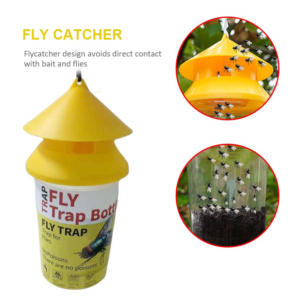 Hanging Flytrap Cage PP+Wire Chain Fruit Fly Trap Killer Non-Toxic And Non-Hazardous for Parks/Orchards/Vegetables