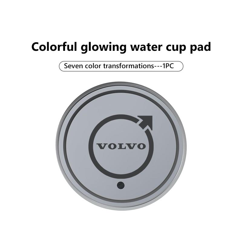 Car LED Cup Holder Mat Glowing Auto Cup Pad Interior Ambient Light For Volvo XC60 XC90 S60 S80 V60 C70 S40 C30 V90 V60 C40 XC40