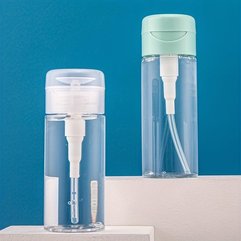 1 Stück 150ml Pumpflasche, Transparenter Kosmetikbehälter Push-Down Flüssigkeitsspender Pumpflasche mit Klappdeckel