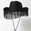 Halloween European and American fashion versatile holiday party party rhinestone decorated cowboy hat personalized fringed chain performance