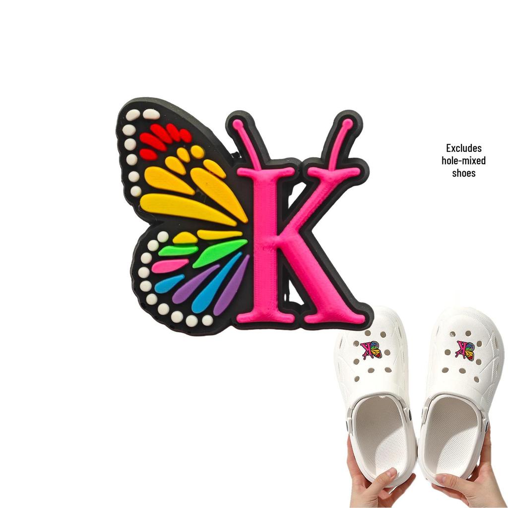 Cross-border Cute Detachable PVC Shoe Ornaments: Butterfly, Letter, Cartoon Designs for Festival and Party Shoes