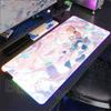 New Role Kawaii Aemeath RGB Mousepad Gaming Wuthering Waves Cute Anime Girl Mouse Pad XXL Computer Non-slip Rubber Keyboard Mats