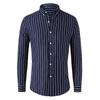 Men's Striped Long-sleeved Shirt Fashion Business Casual Slim Lapel Shirt Men