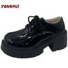 2024 Ny Lolita-uniform Små skinnsko Damesko Tyk såle Snøring College Engelsk Casual Sko Zapatillas De Mujer Mote