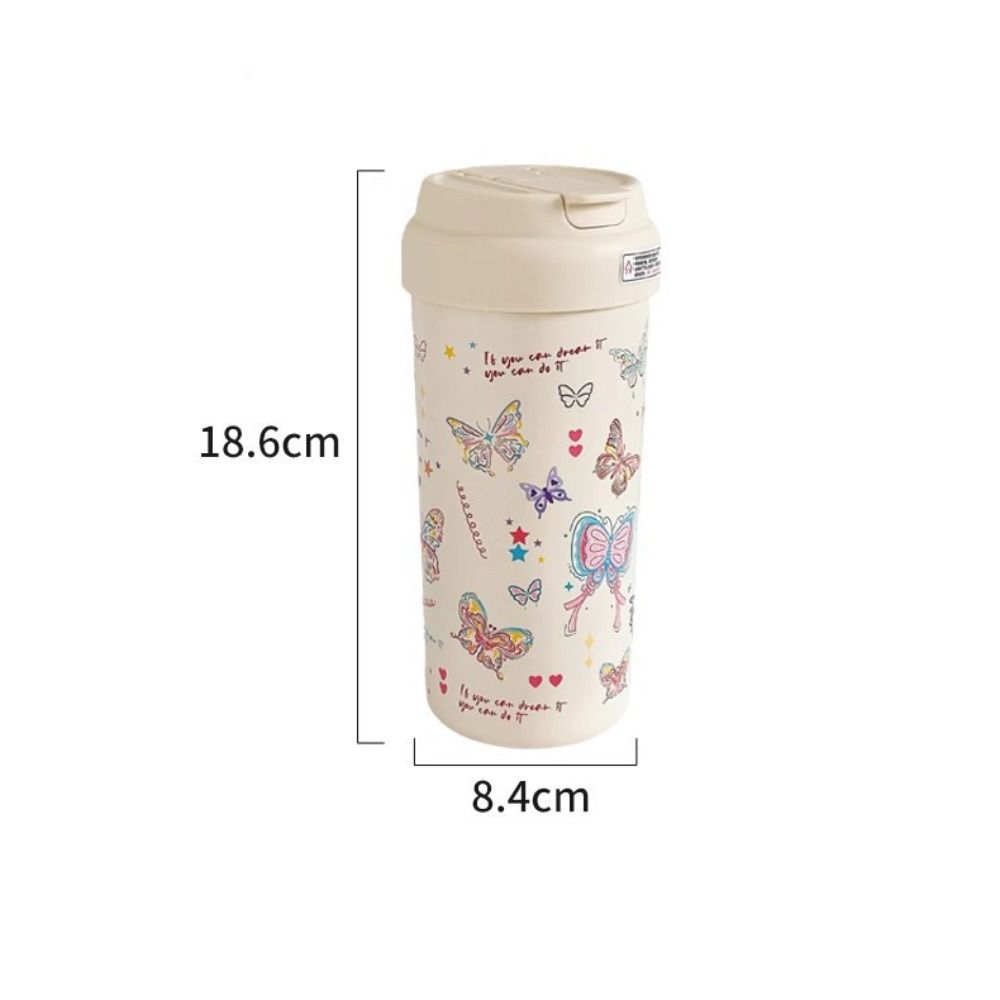 Kawaii 550ML Flask Tumbler Stainless Steel with Tea Strainer Water Cup Butterfly Vacuum Insulateds Cup