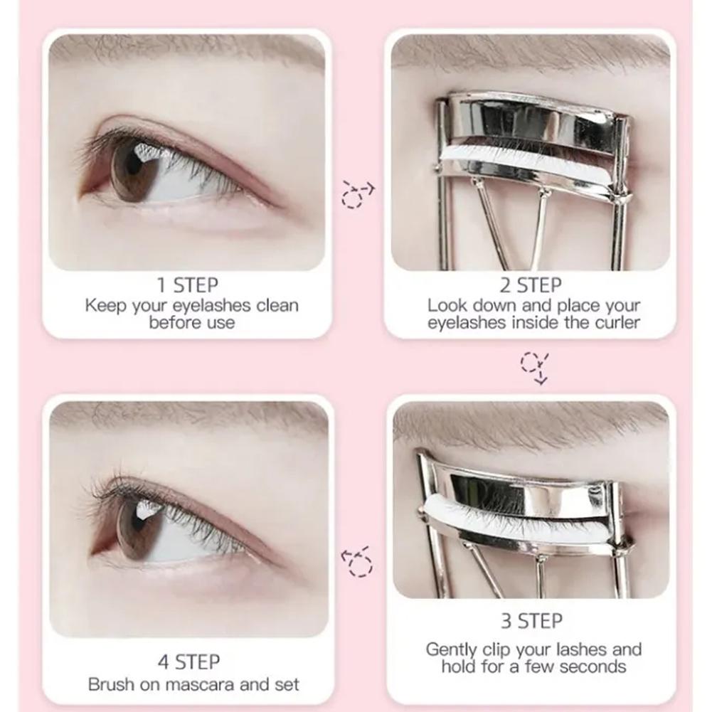 Curved Handle Eyelash Curler Tweezers Gentle On Lashes Long-Lasting Curling Cosmetic Tool for Eye Makeup